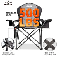 Oversized 500LB Rated Heavy Duty Camp Chair